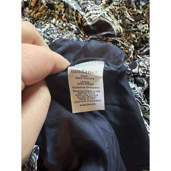 Sundance Skye Mini Dress in Indigo Ruffle Sleeve V Neck Large Petite - Picture 7 of 8